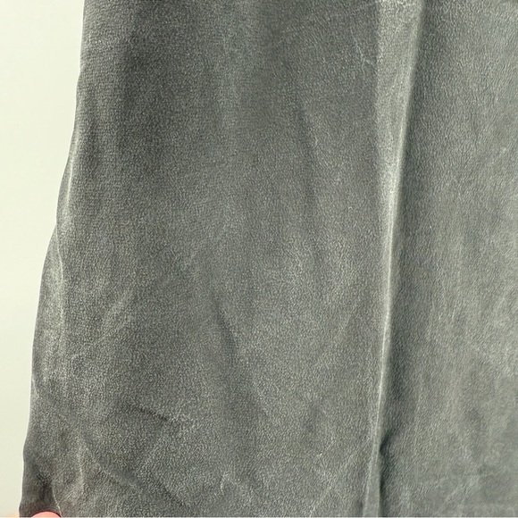 Weekend MaxMara 100% Silk Black Short Sleeve Ruffle Front Shift Dress Sz 12 US - Picture 8 of 13